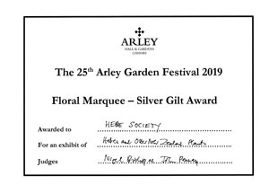 Arley Award at Arley Garden Festival, June 2019